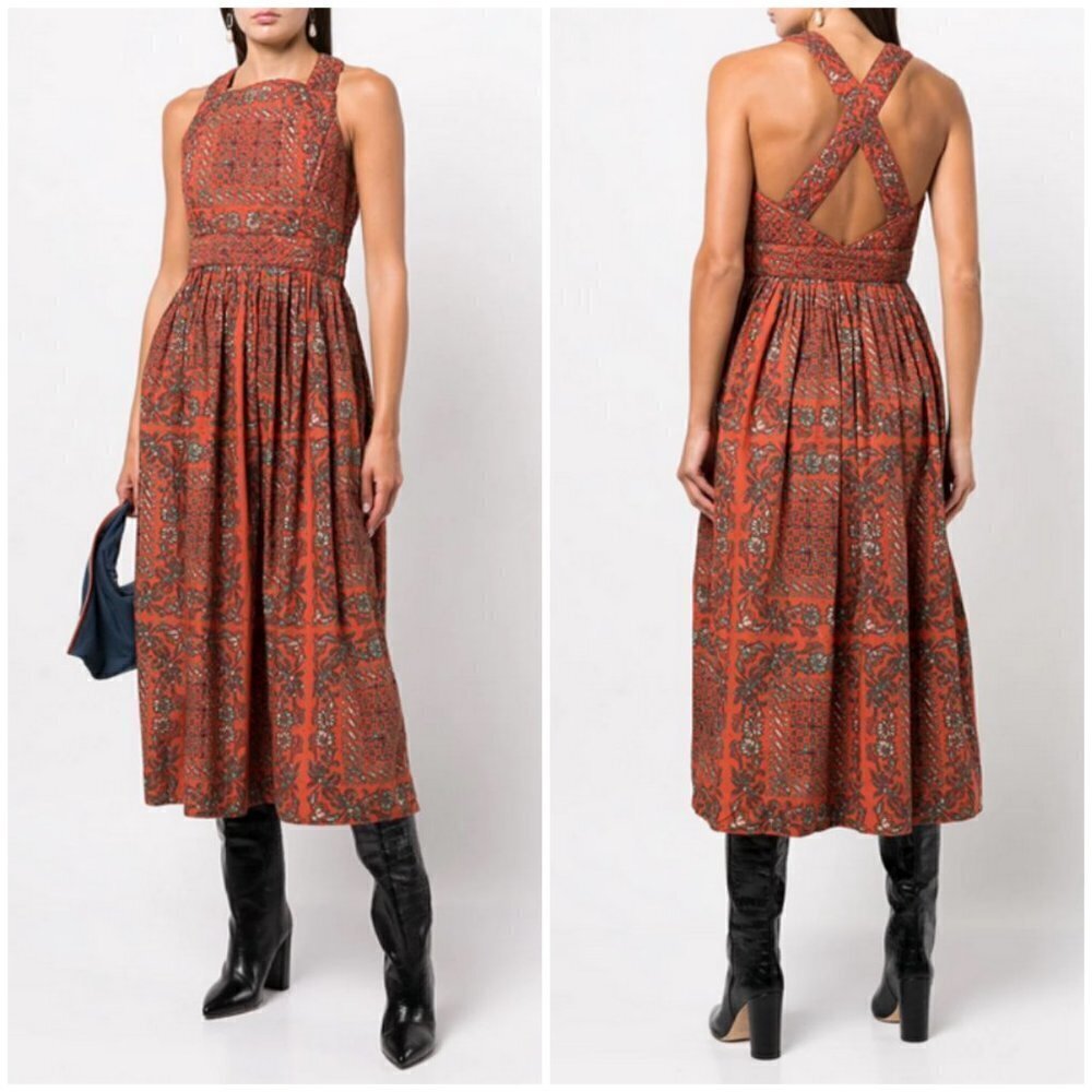 Ulla Johnson Kerani Dress Poplin Cotton ~ Clementine Floral Print 12 Nwt — image 7 of 8
